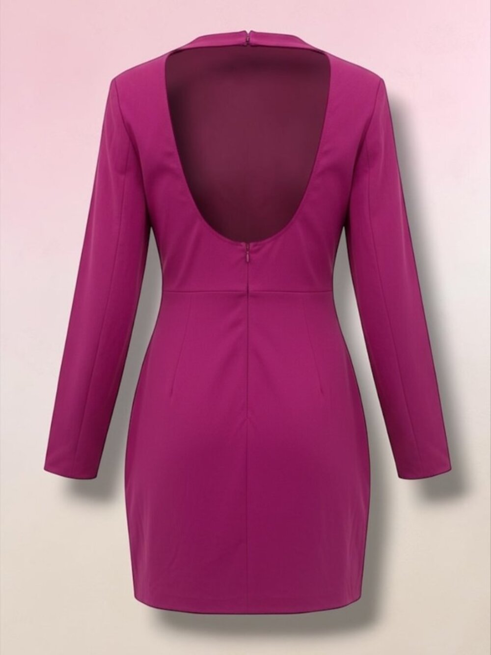 ASOS Design Structured Knit Fuchsia Dress - Picture 4 of 4